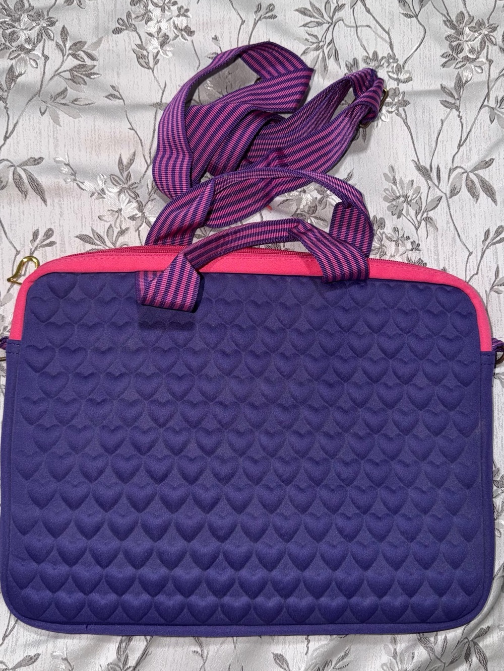 Justin Bieber Purple and Pink Quilted Laptop Sleeve